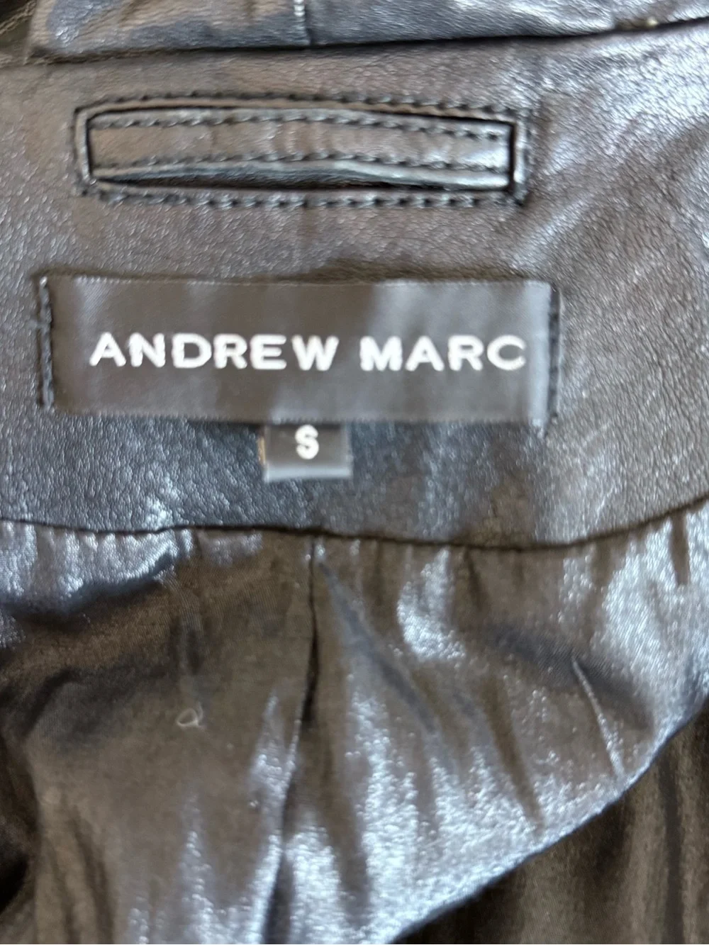 Black Andrew Marc Genuine Leather Moto Utility Jacket - Small w/ Hood - Picture 9 of 12